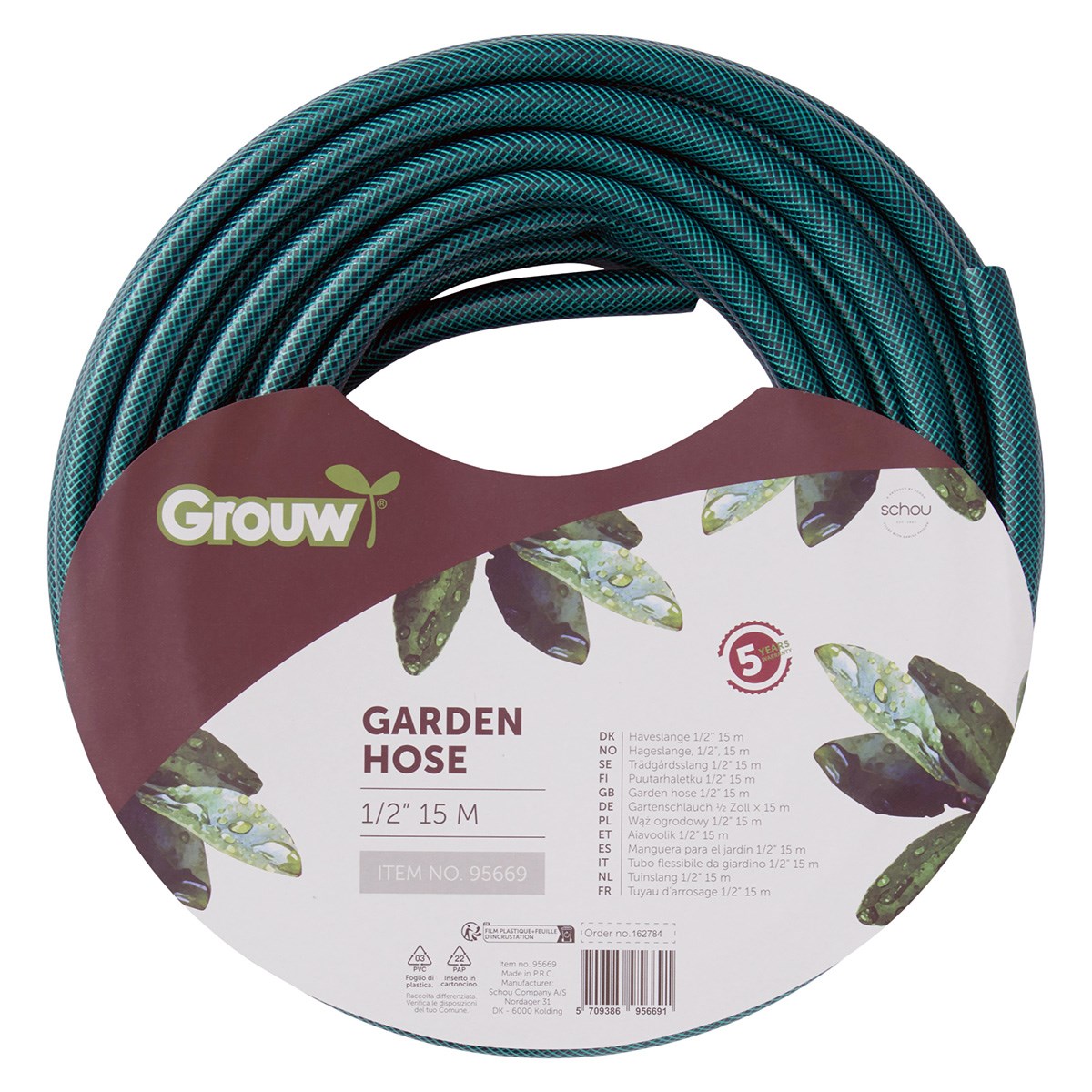 Trädgårdsslang 1/2" Grön, 15m