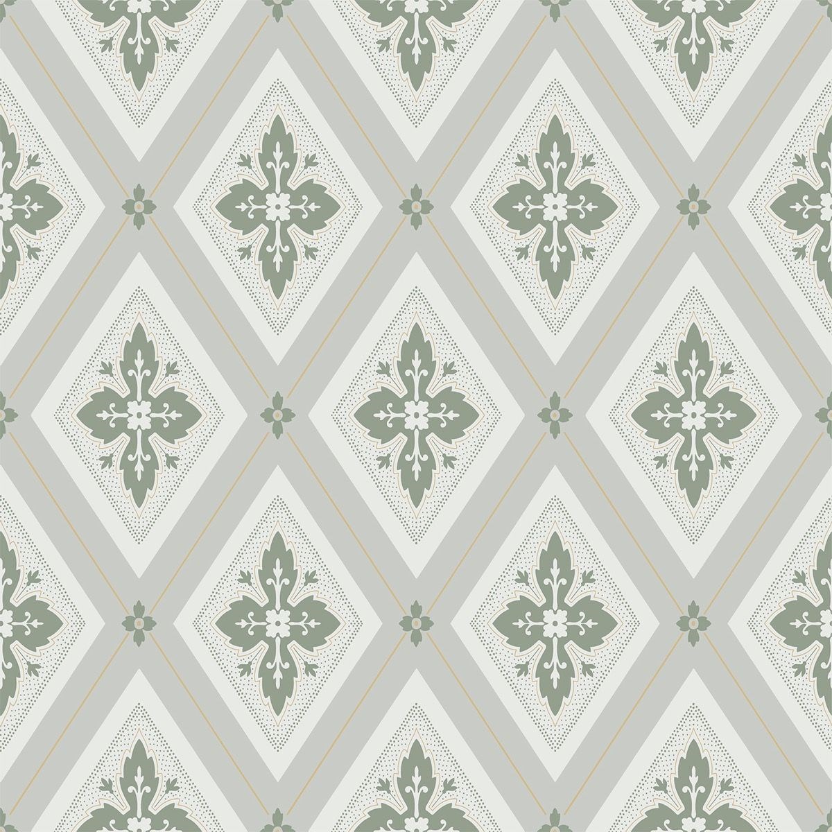 Tapet Flora Astrid, Grön 692-06