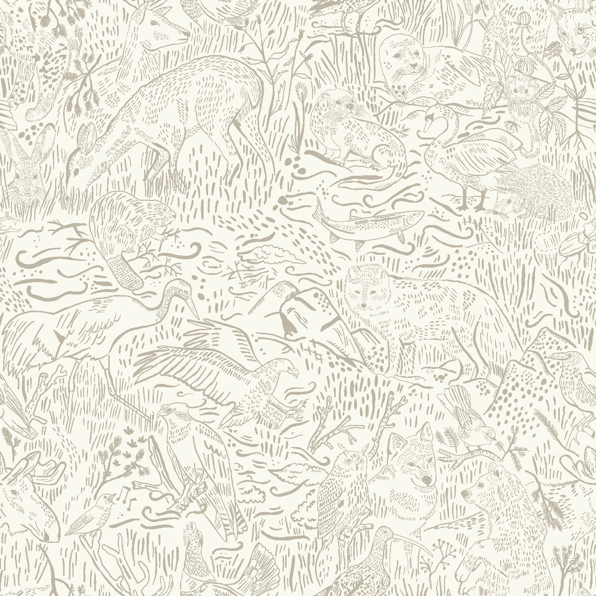 Tapet Klara o Tove Landskapsdjur 26021