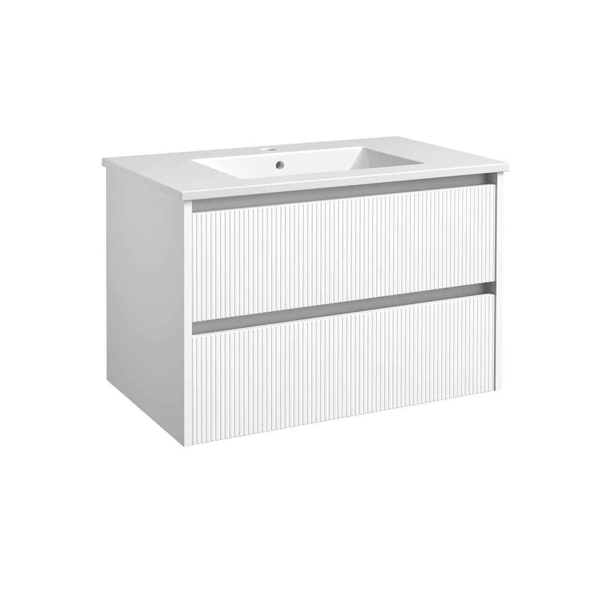 Badrumsmöbel Urban 80cm, Matt, Vit, Krom