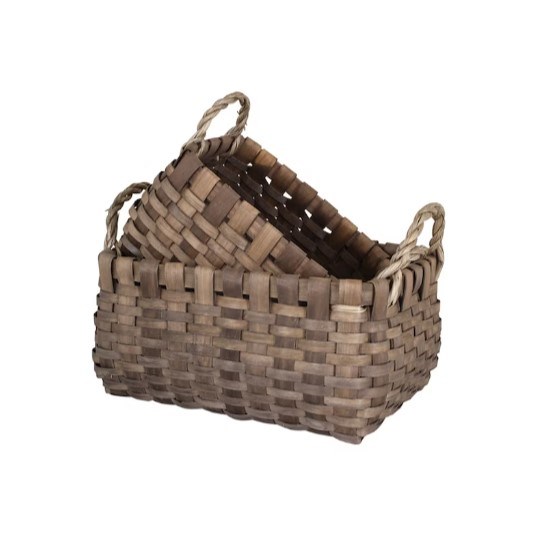 Förvaringskorg Spånkorg Kerstin Rektangulär Grå