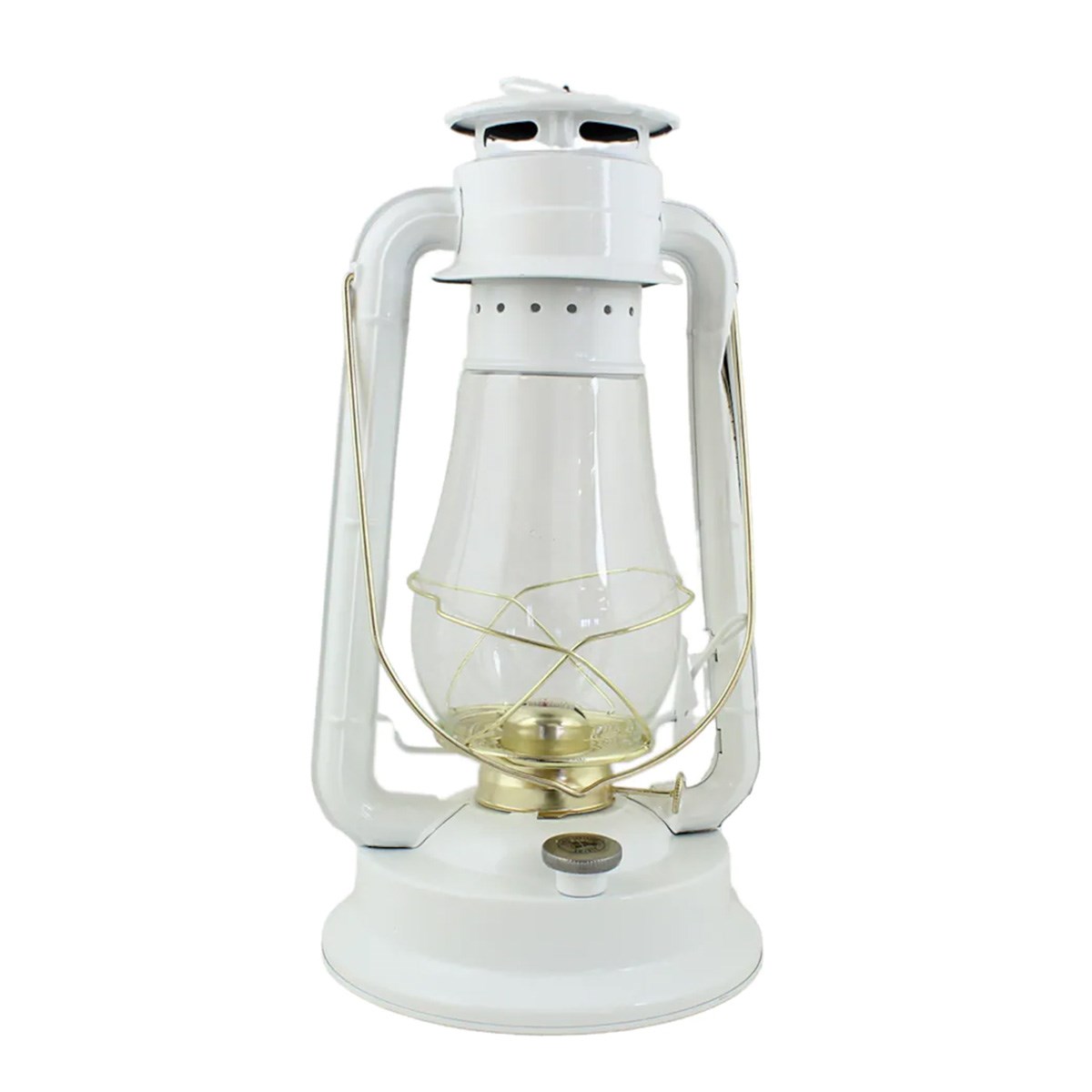 Stormlykta Stor Vit/Mässing