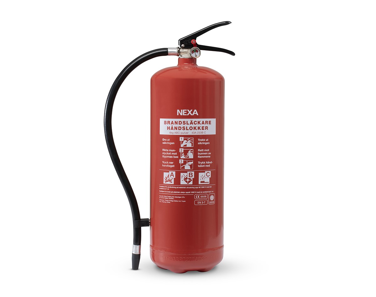 Pulver Brandsläckare 43A Röd, 6kg