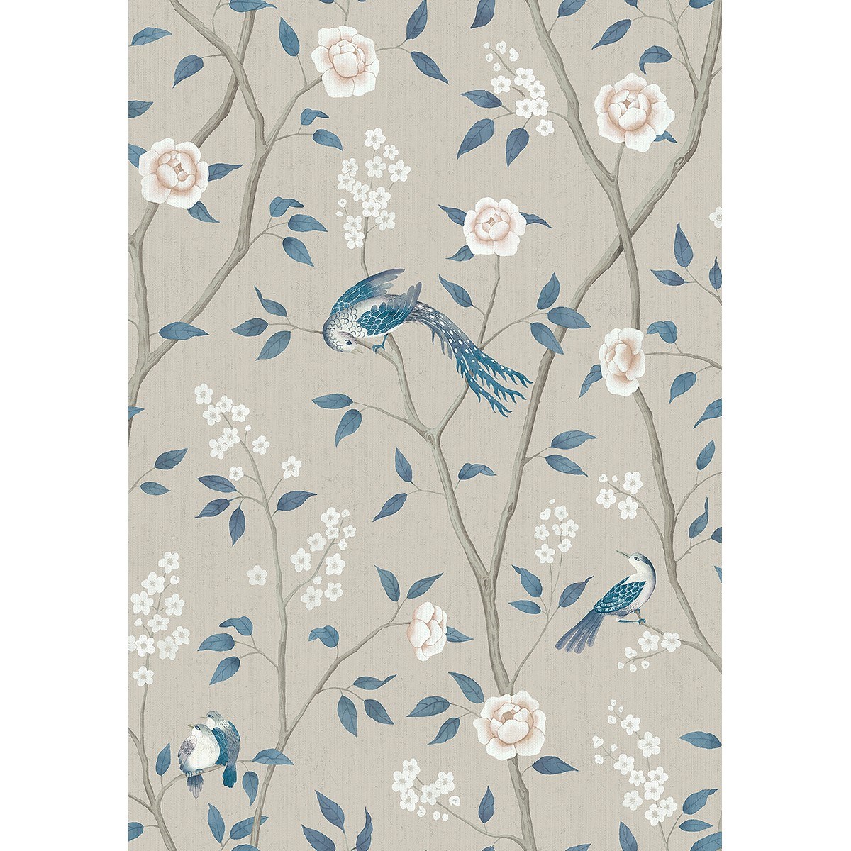 Tapet Blue & White Paradise Birds 6143