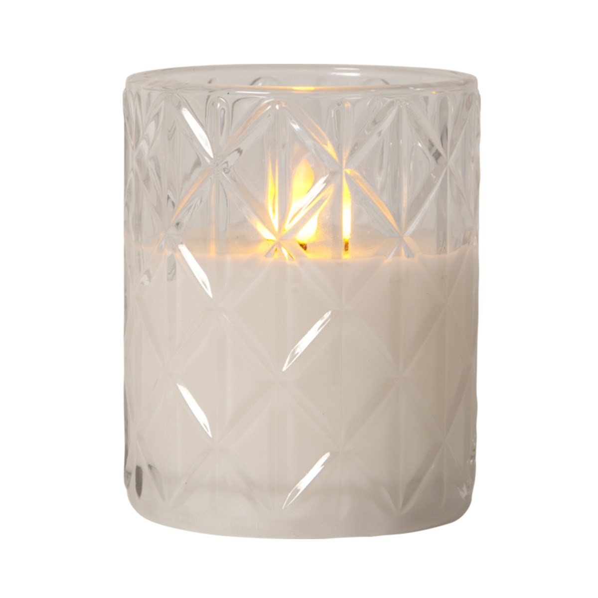 Led Ljus Flamme Romb Transparent, 100mm