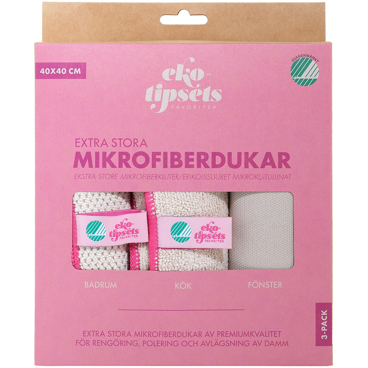 Microfiberduk Extra Stora 40x40cm, 3st
