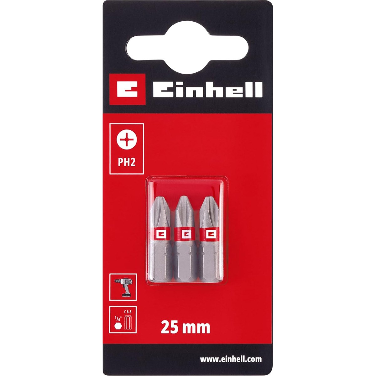 Bits Standard Ph2 25mm, 3st