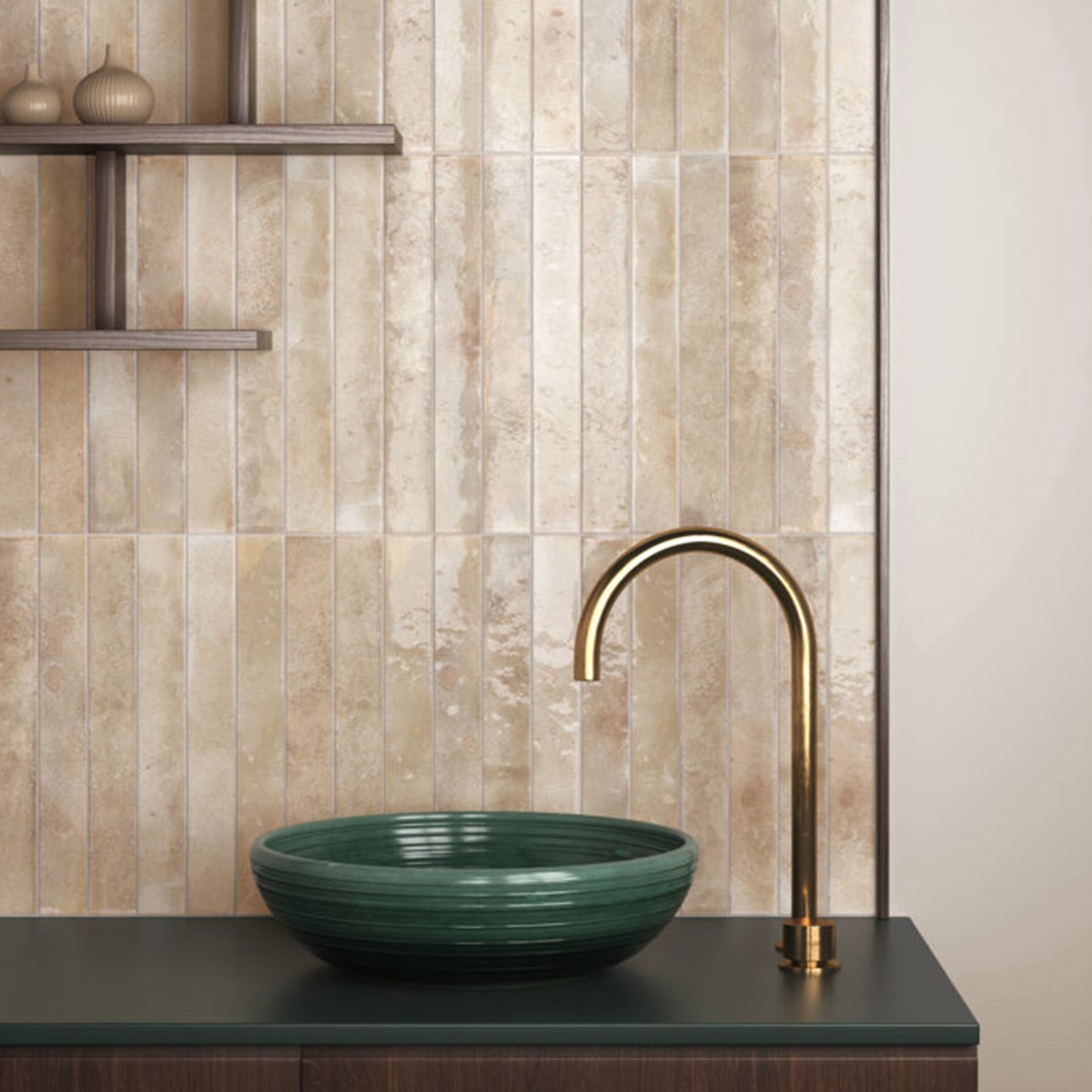 Kakel Bali Almond Beige, 5x40cm, BlankKakel Bali Almond Beige, 5x40cm, Blank