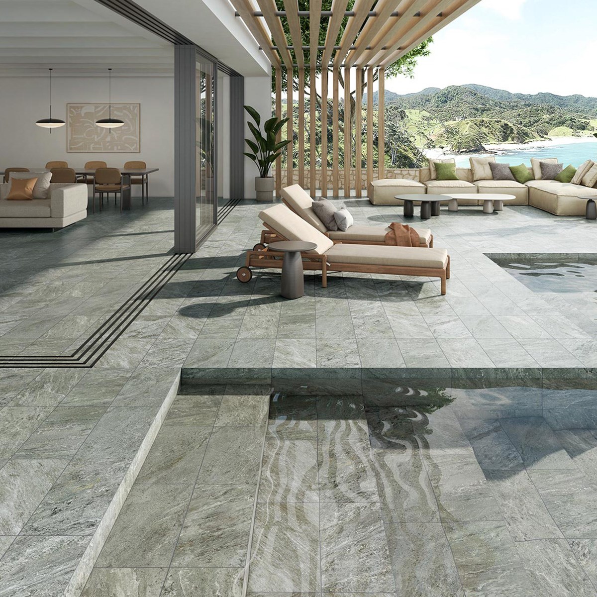 Klinker Granitkeramik Aqua Green Rect Grön, 29.5x59,5cm, Matt