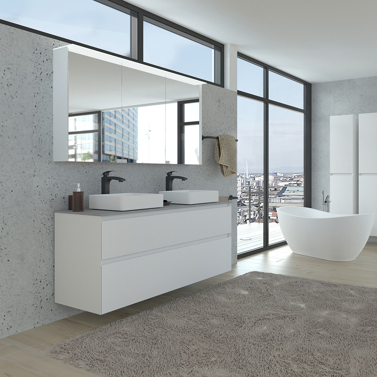 Kommod Loft 120x45cm, Matt White