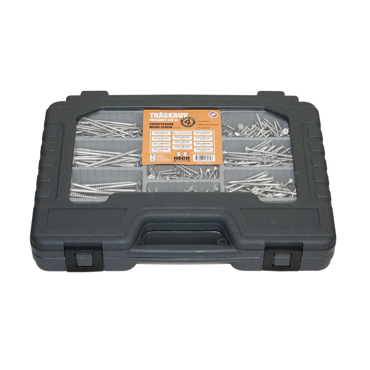 Sortimentsväska 625 pcs + 3 Bits Protect C4 1st