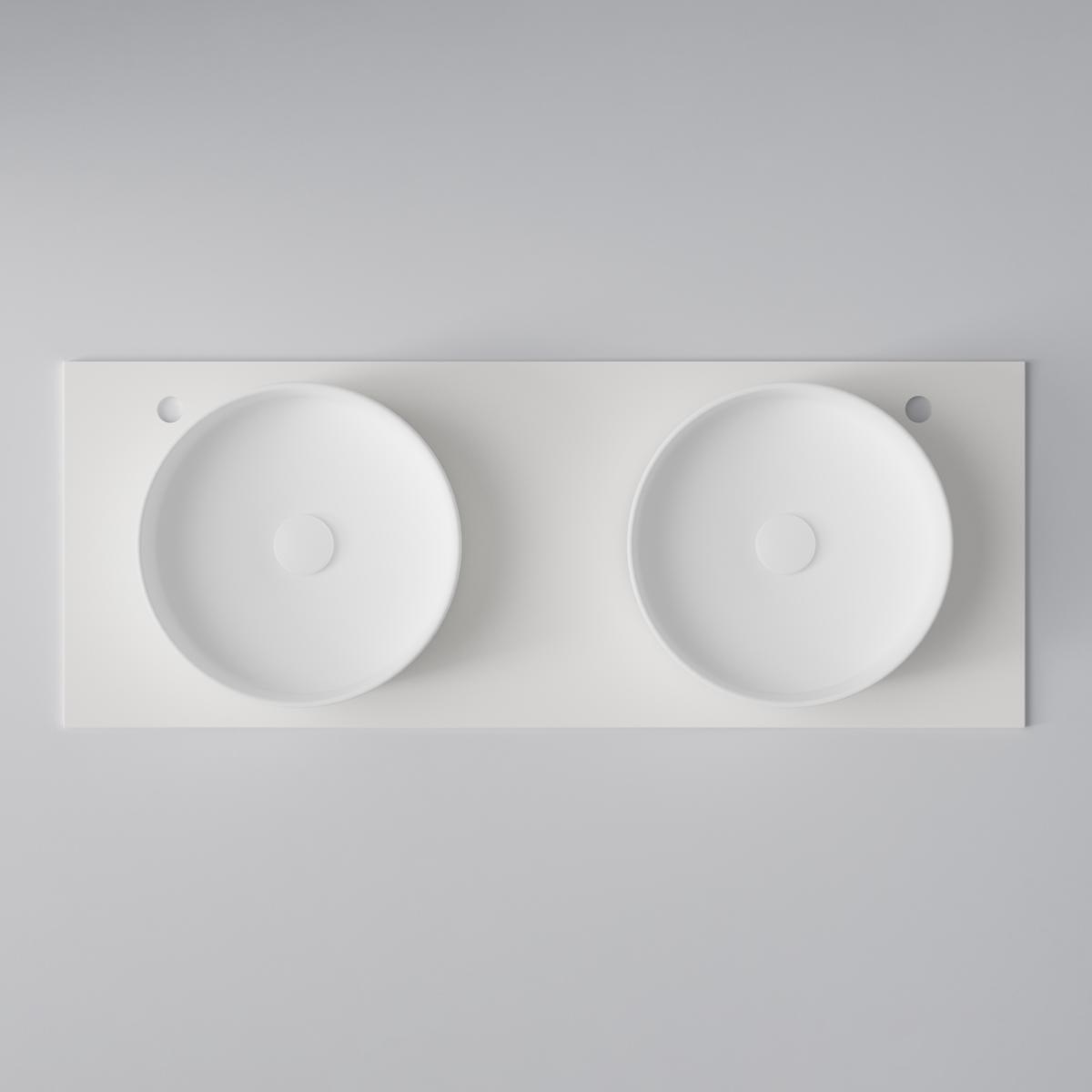 Bänkskiva Flow 120 D Plain White, Dubbel, 1208x460mm