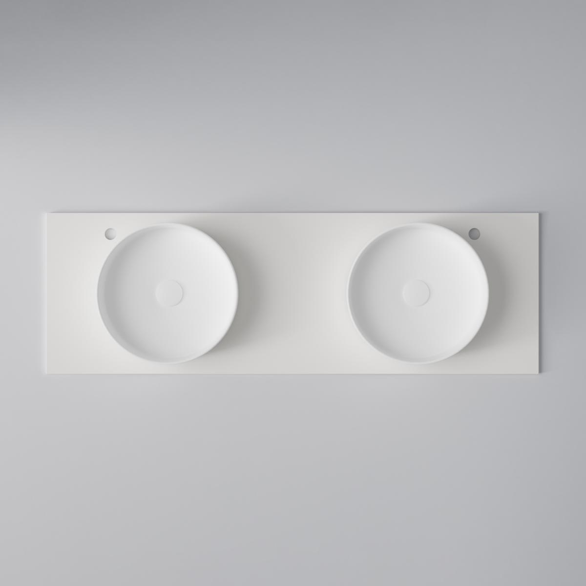 Bänkskiva Flow 140 D Plain White, Dubbel, 1408x460mm