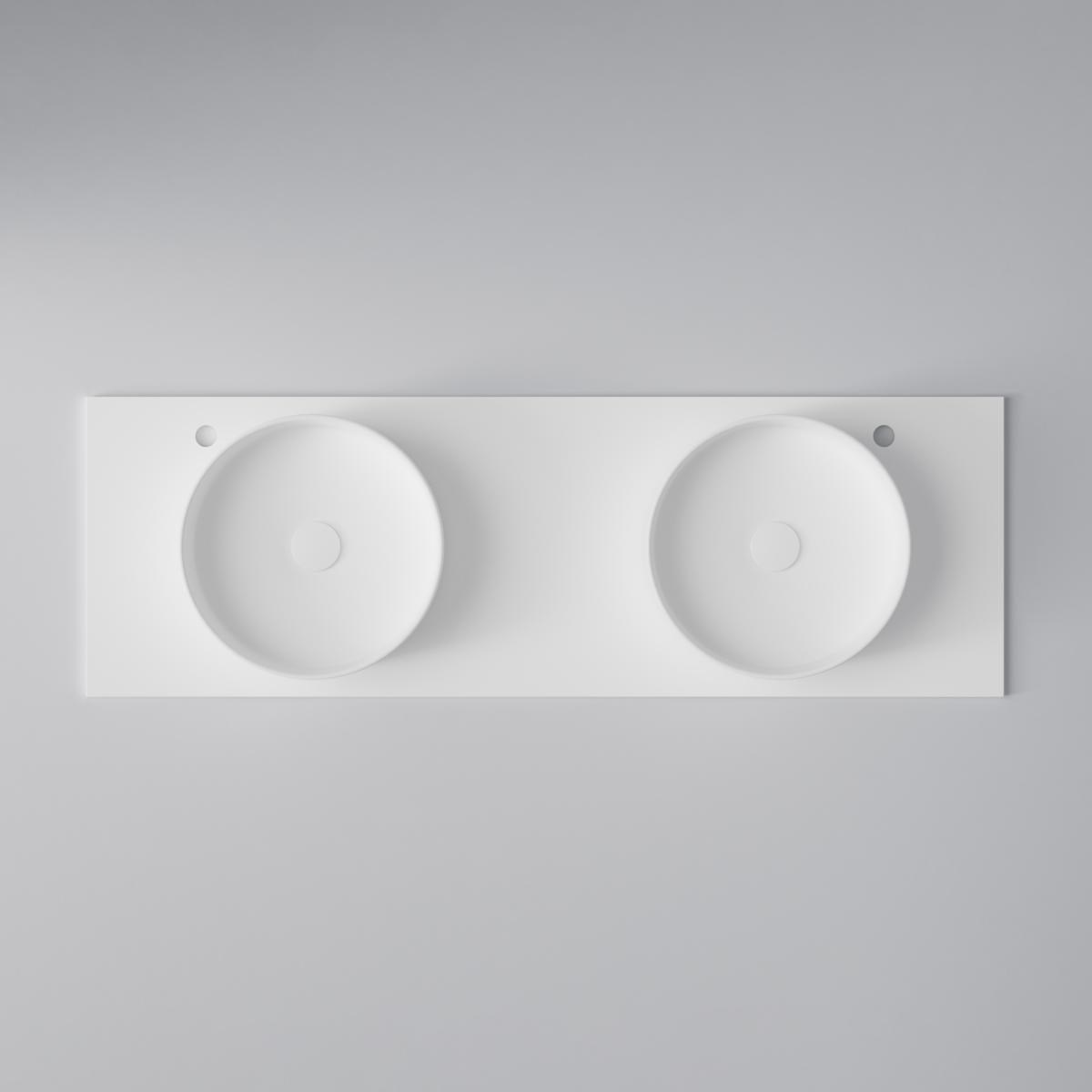 Bänkskiva Flow 140 D Soft White, Dubbel, 1408x460mm