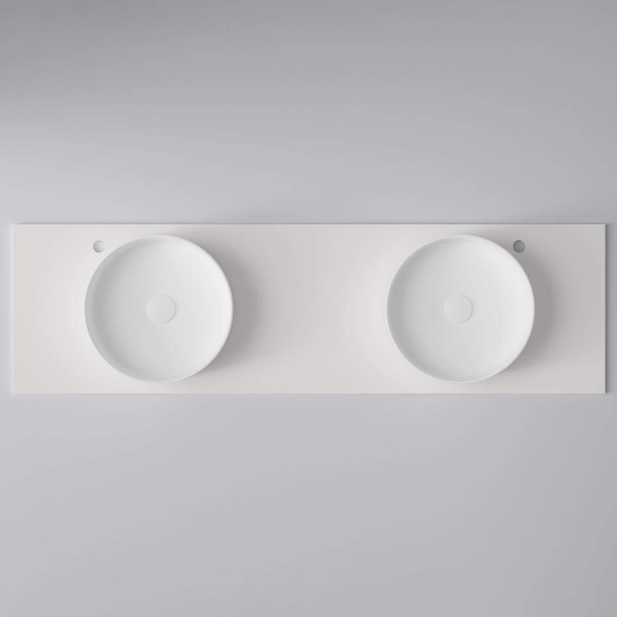 Bänkskiva Flow 160 D Plain White, 1608x460mm