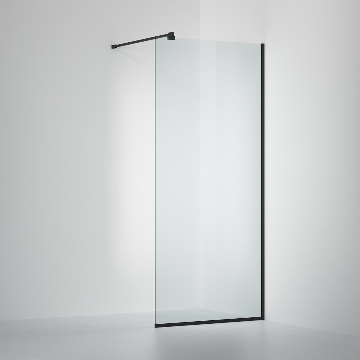 Fast Duschvägg Arc 20 Frame Matte Black, 80x200cm, Clear Med Timeless