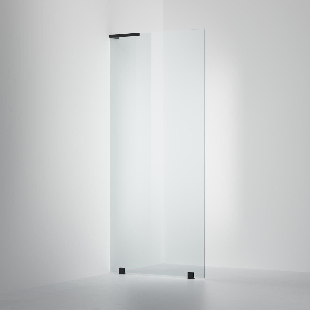 Fast Duschvägg Arc 20 Original Brushed Black, 90x200cm, Clear Med Time