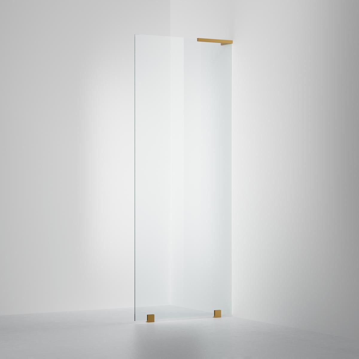 Fast Duschvägg Arc 20 Original Brushed Brass, 80x200cm, Clear, Höger