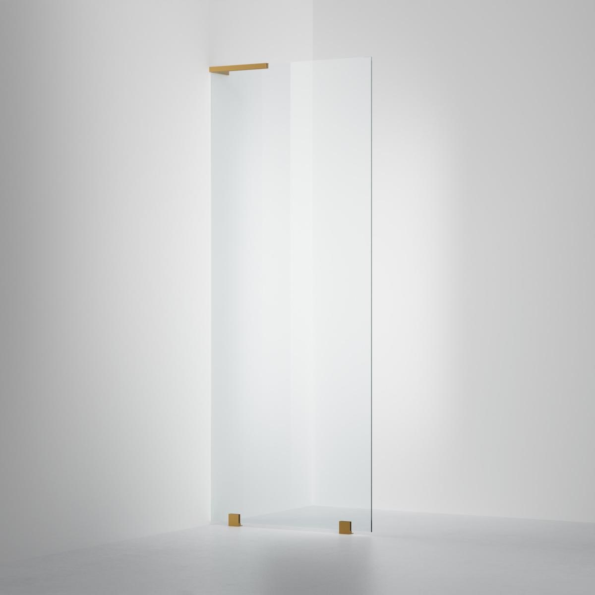 Fast Duschvägg Arc 20 Original Brushed Brass, 80x200cm, Clear, Vänster