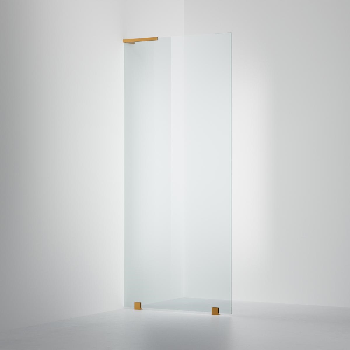 Fast Duschvägg Arc 20 Original Brushed Brass, 90x200cm, Clear, Vänster