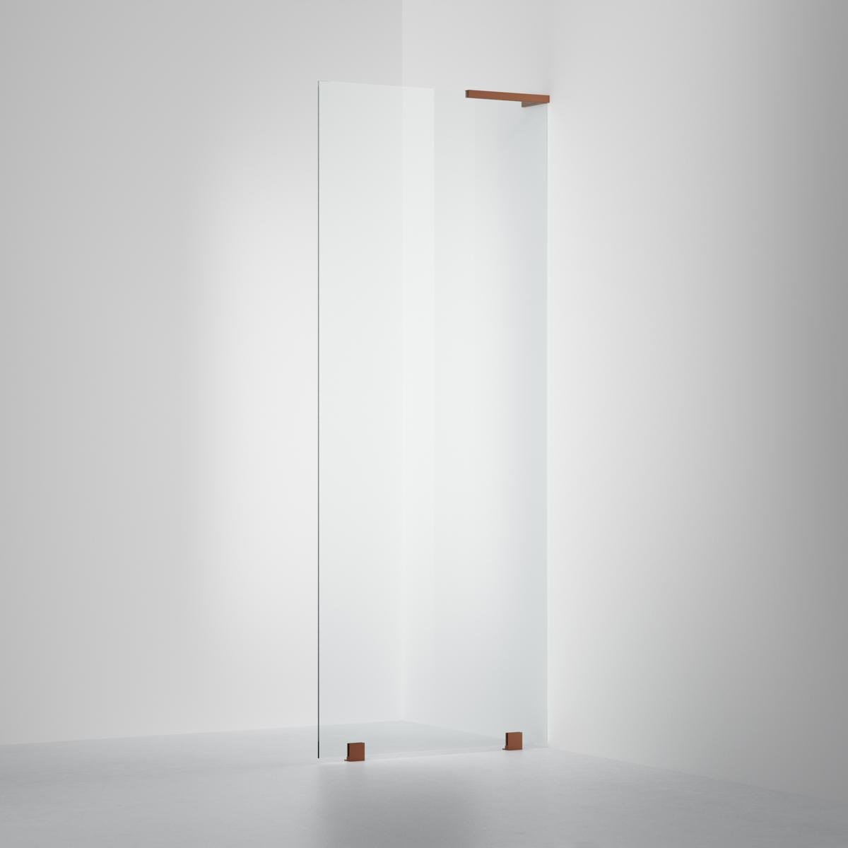 Fast Duschvägg Arc 20 Original Brushed Bronze, 80x200cm, Clear Med Tim