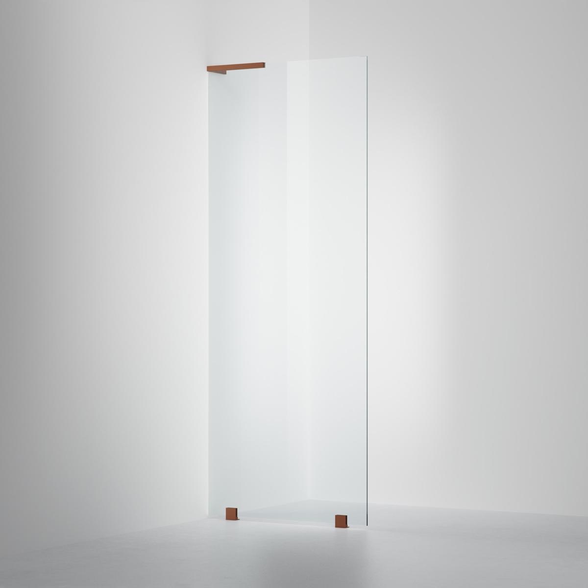 Fast Duschvägg Arc 20 Original Brushed Bronze, 80x200cm, Clear, Vänste