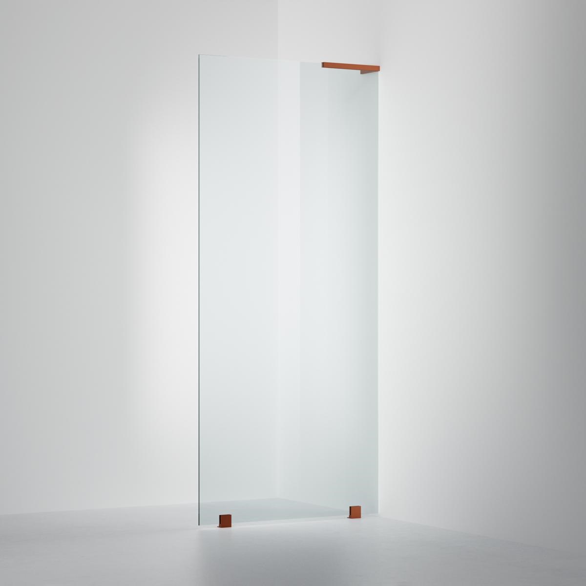 Fast Duschvägg Arc 20 Original Brushed Bronze, 90x200cm, Clear Med Tim