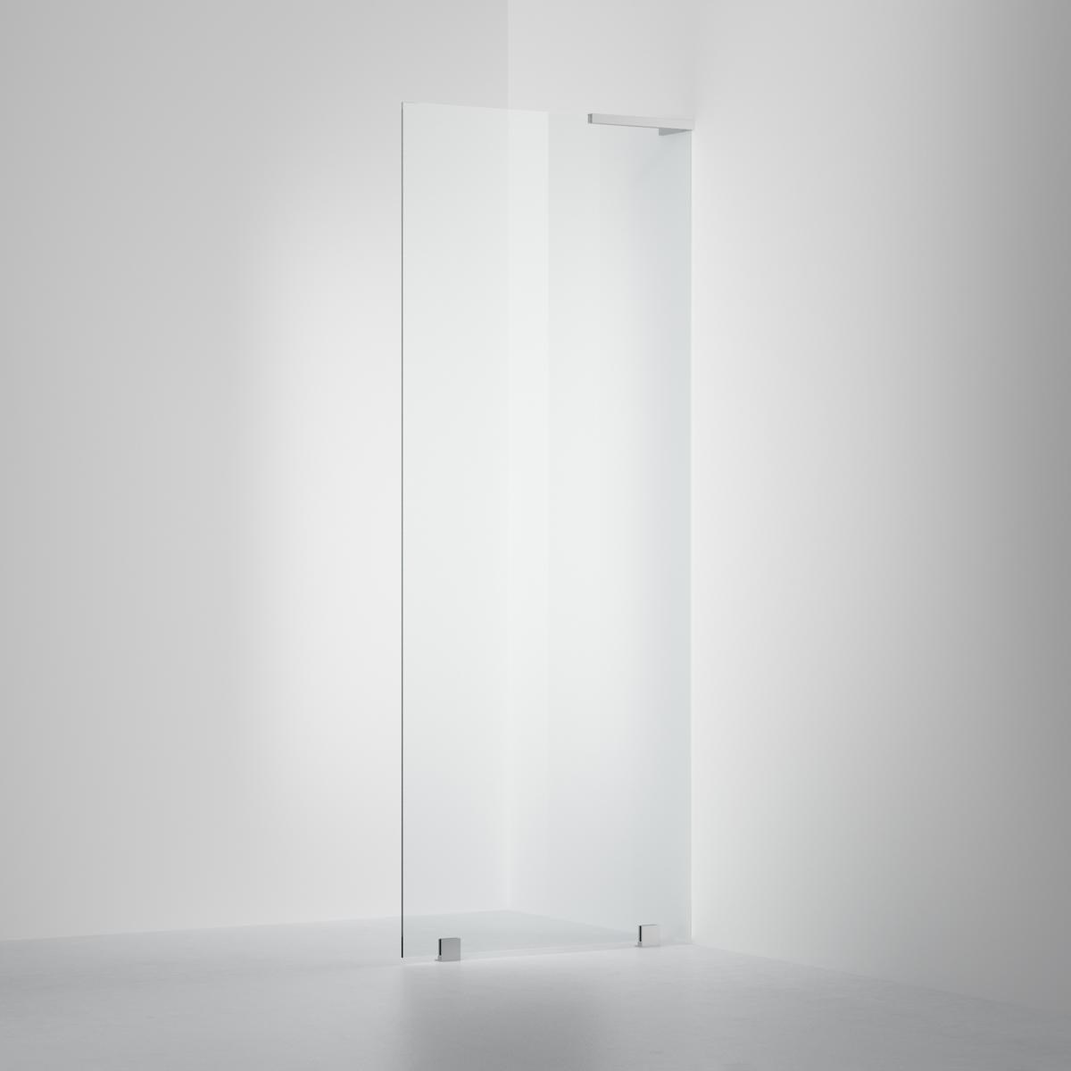 Fast Duschvägg Arc 20 Original Brushed Chrome, 80x200cm, Clear Med Tim