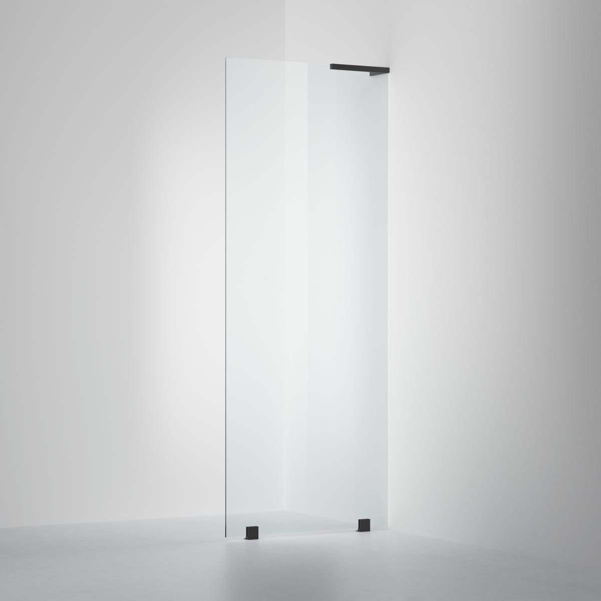 Fast Duschvägg Arc 20 Original Matte Black, 80x200cm, Clear, Höger