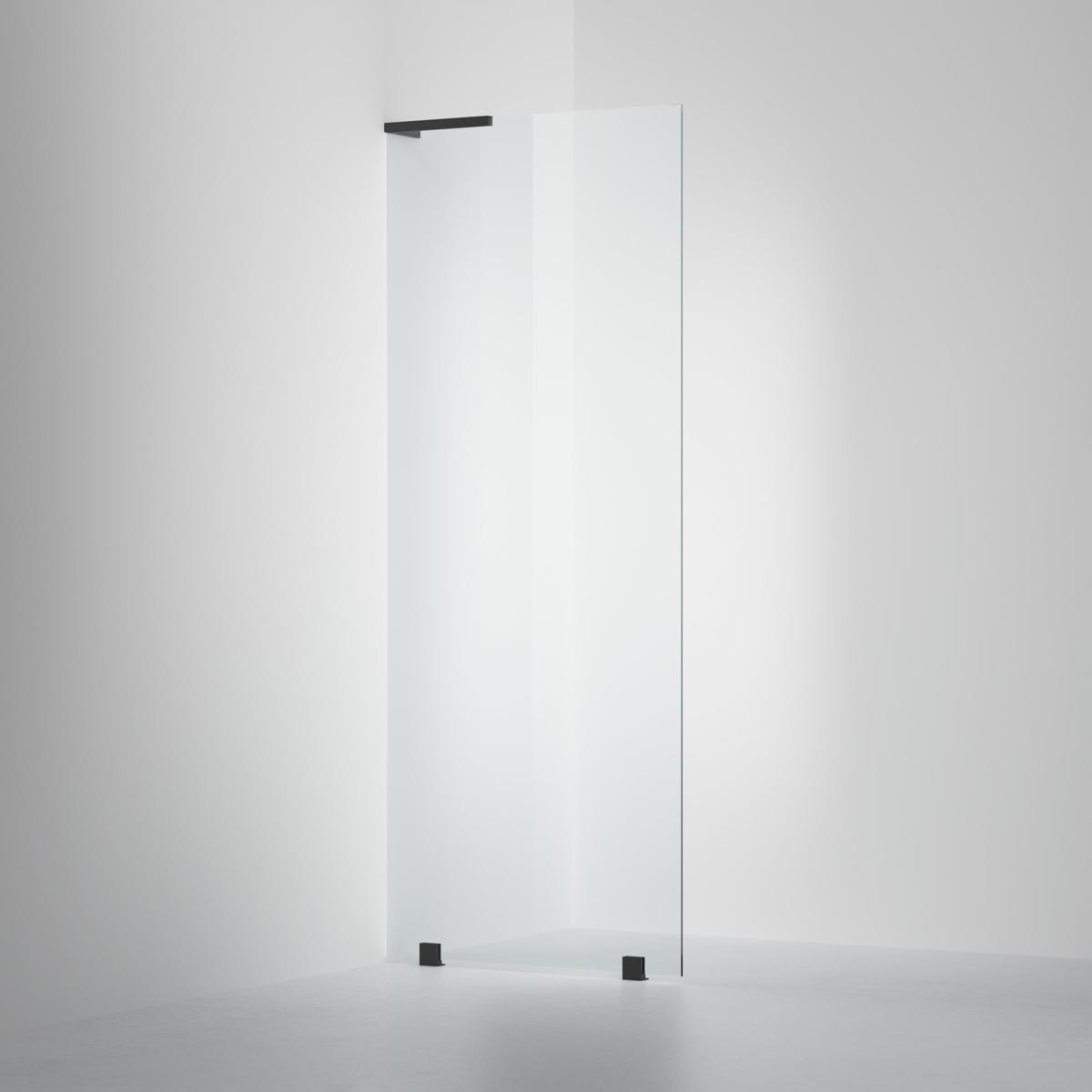 Fast Duschvägg Arc 20 Original Matte Black, 80x200cm, Clear, Vänster