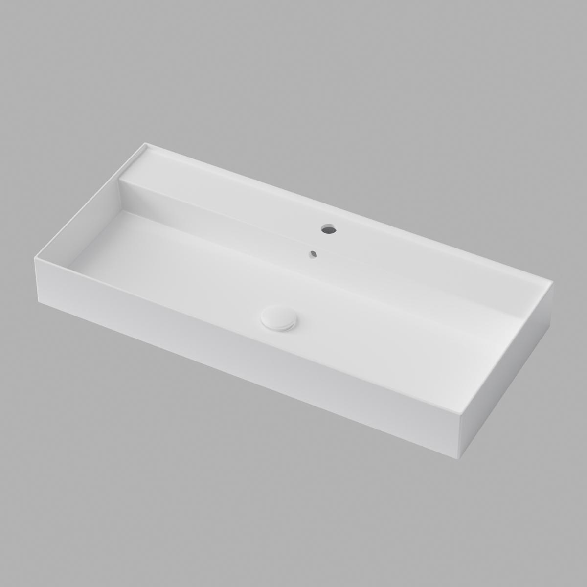 Handfat Sharp 100x45cm, Glossy White