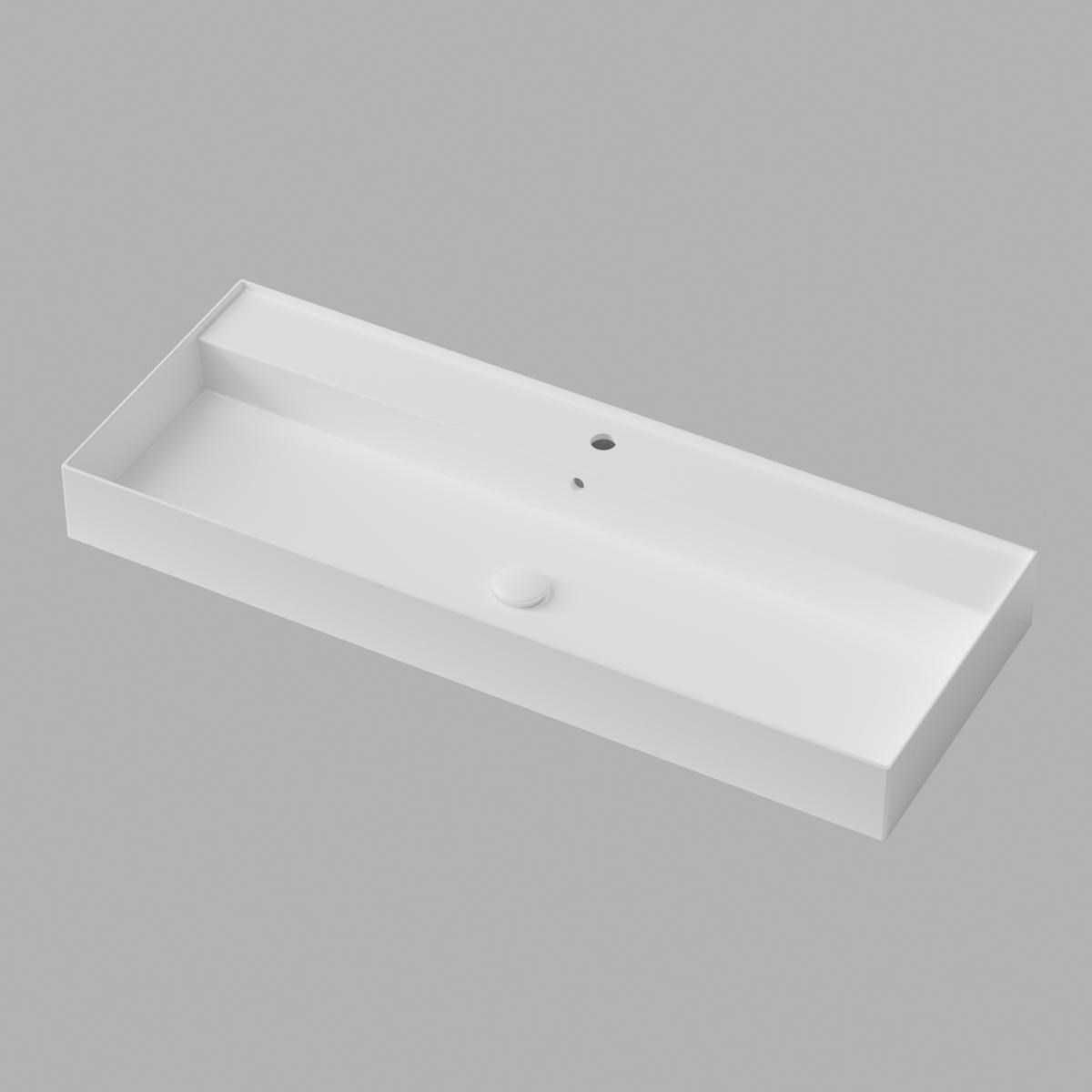 Handfat Sharp 120x45cm, Glossy White