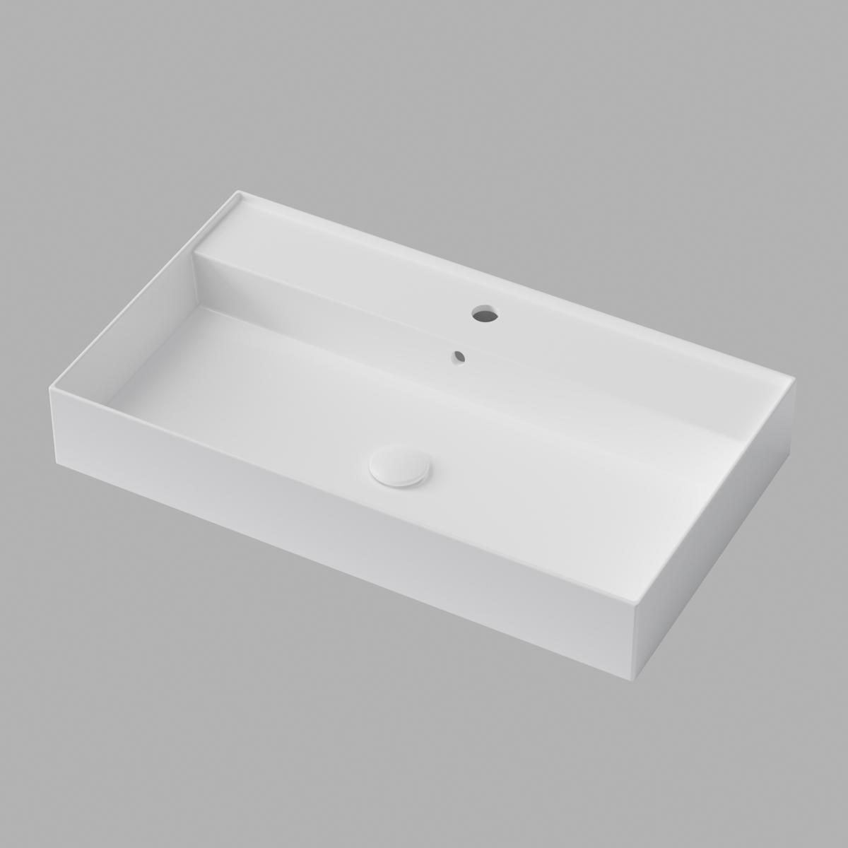 Handfat Sharp 80x45cm, Glossy White