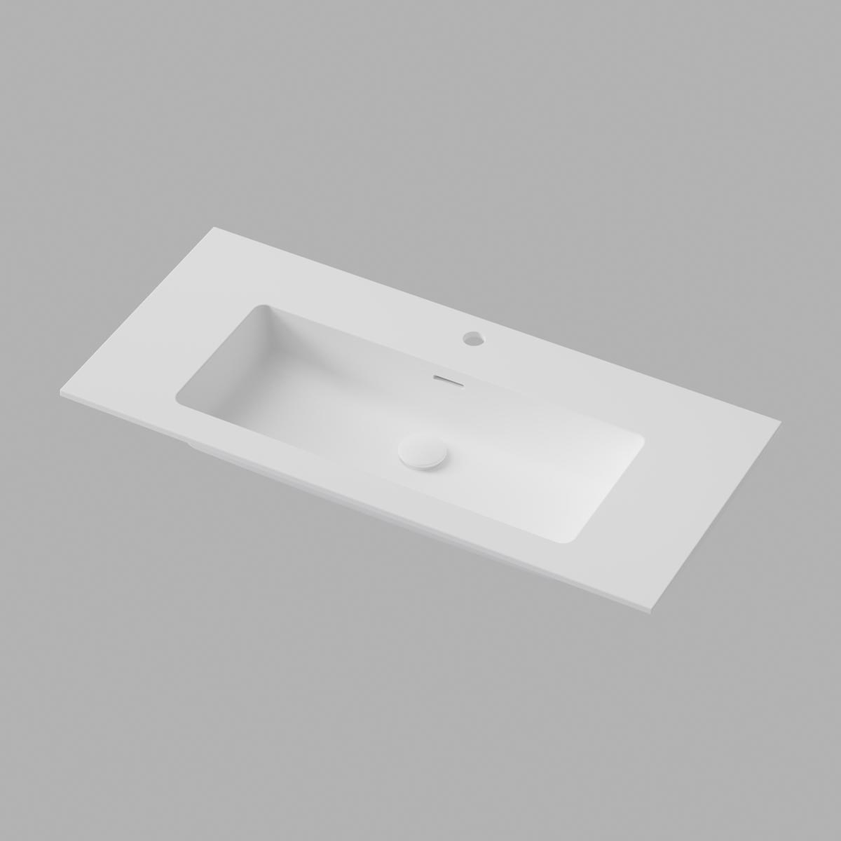 Handfat Smooth Solid Surface 100x45cm, Soft White