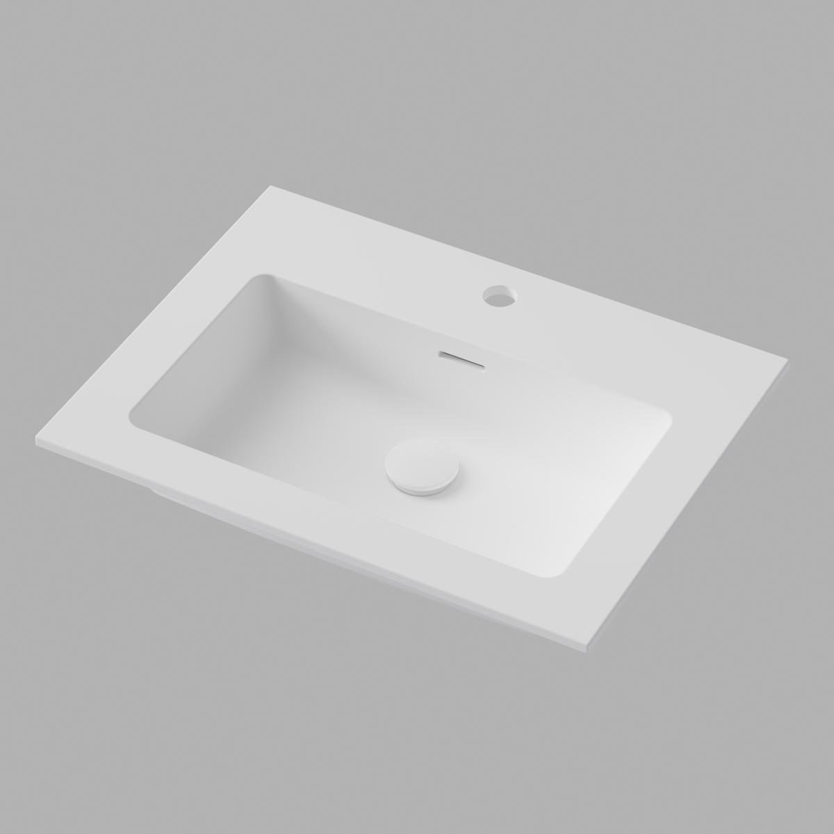 Handfat Smooth Solid Surface 60x45cm, Soft White