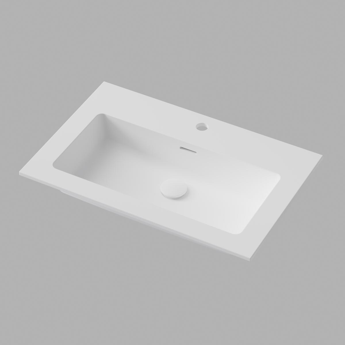 Handfat Smooth Solid Surface 70x45cm, Soft White