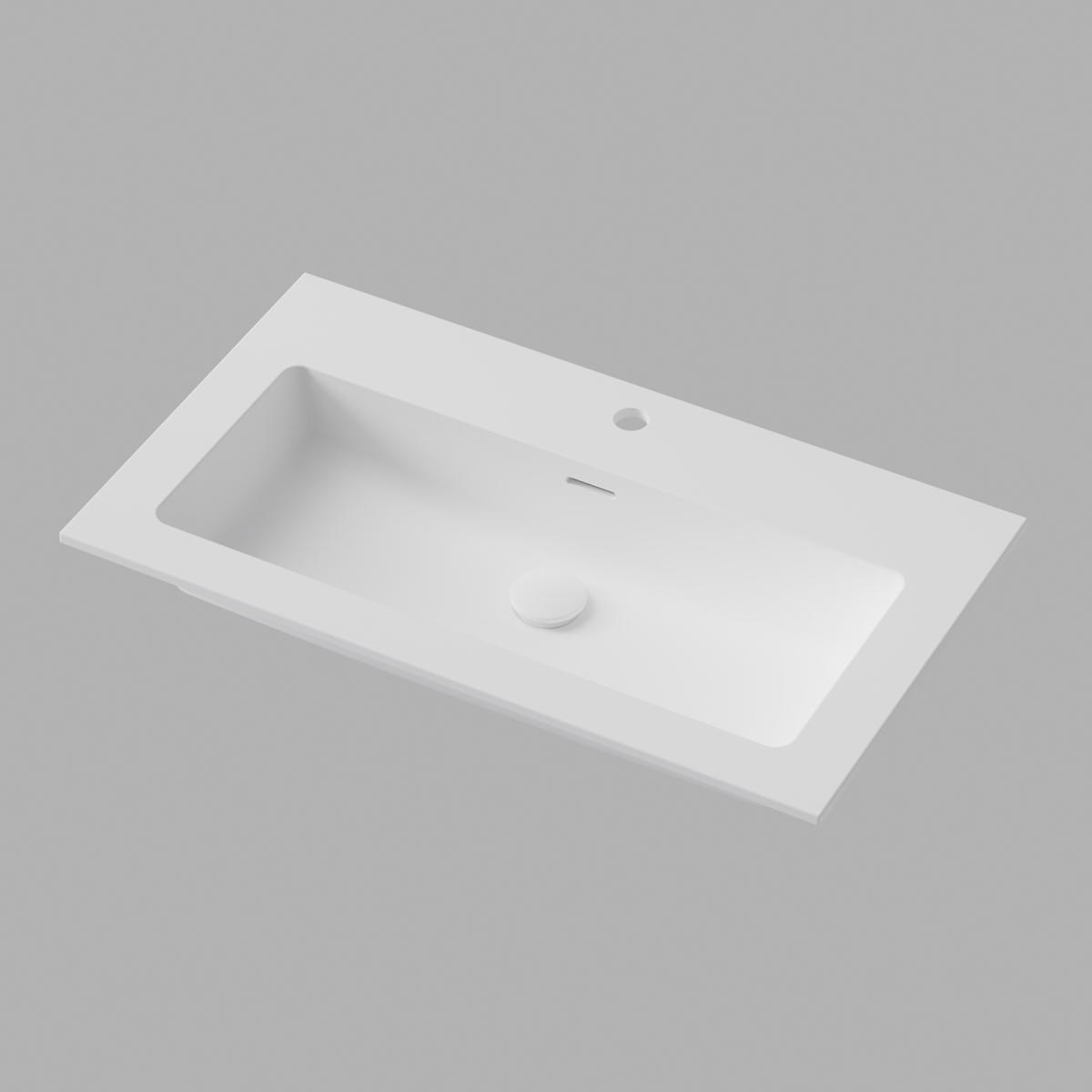 Handfat Smooth Solid Surface 80x45cm, Soft White