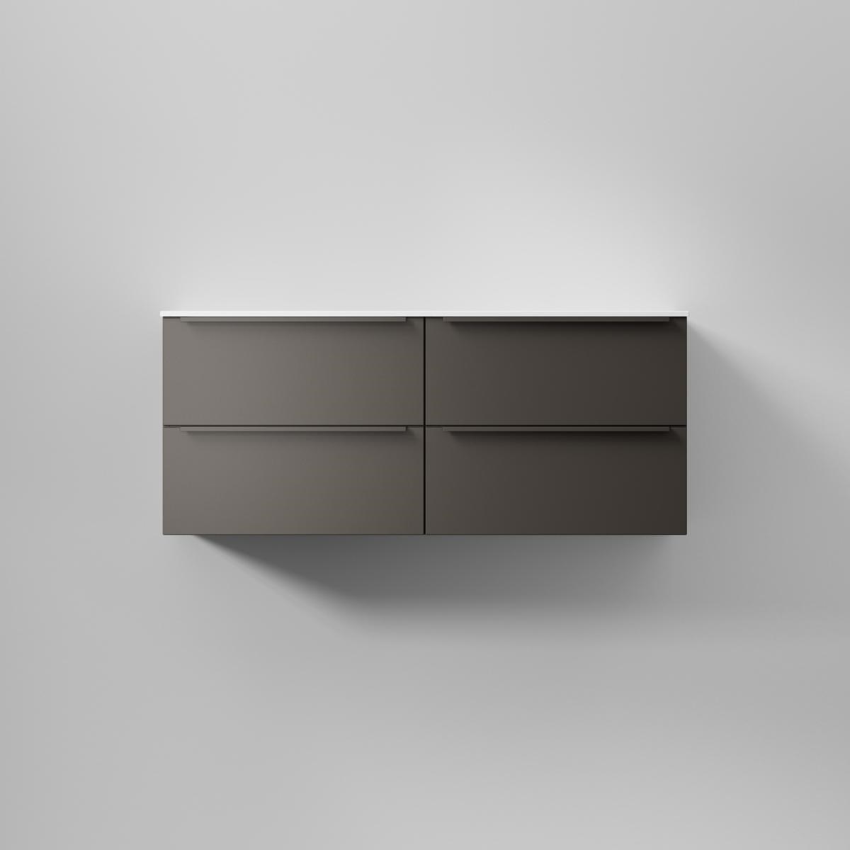 Kommod Core Avant Dubbel 120x45cm, Carbon Grey, Slät