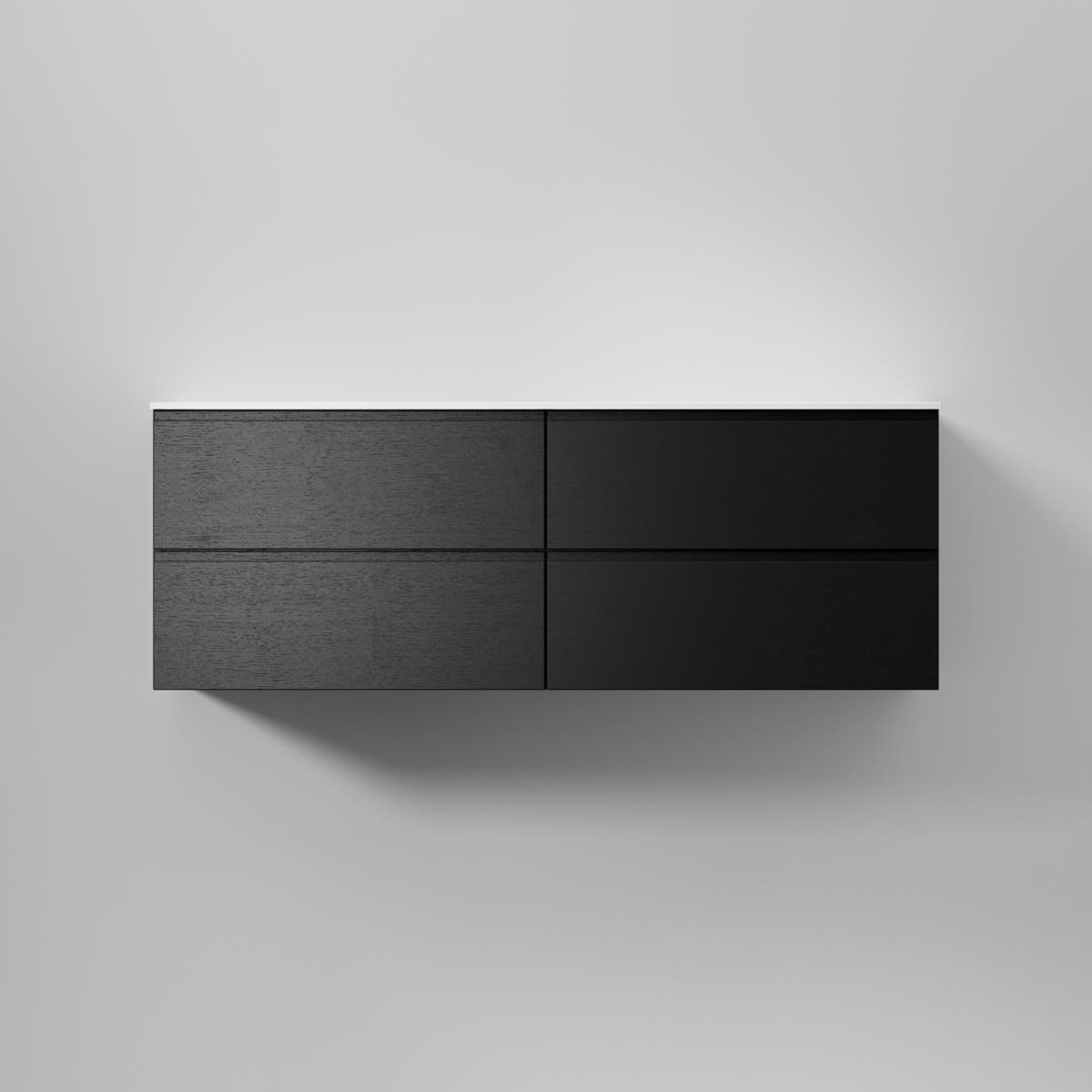 Kommod Core Grip 140x45cm, Black Oak, Slät