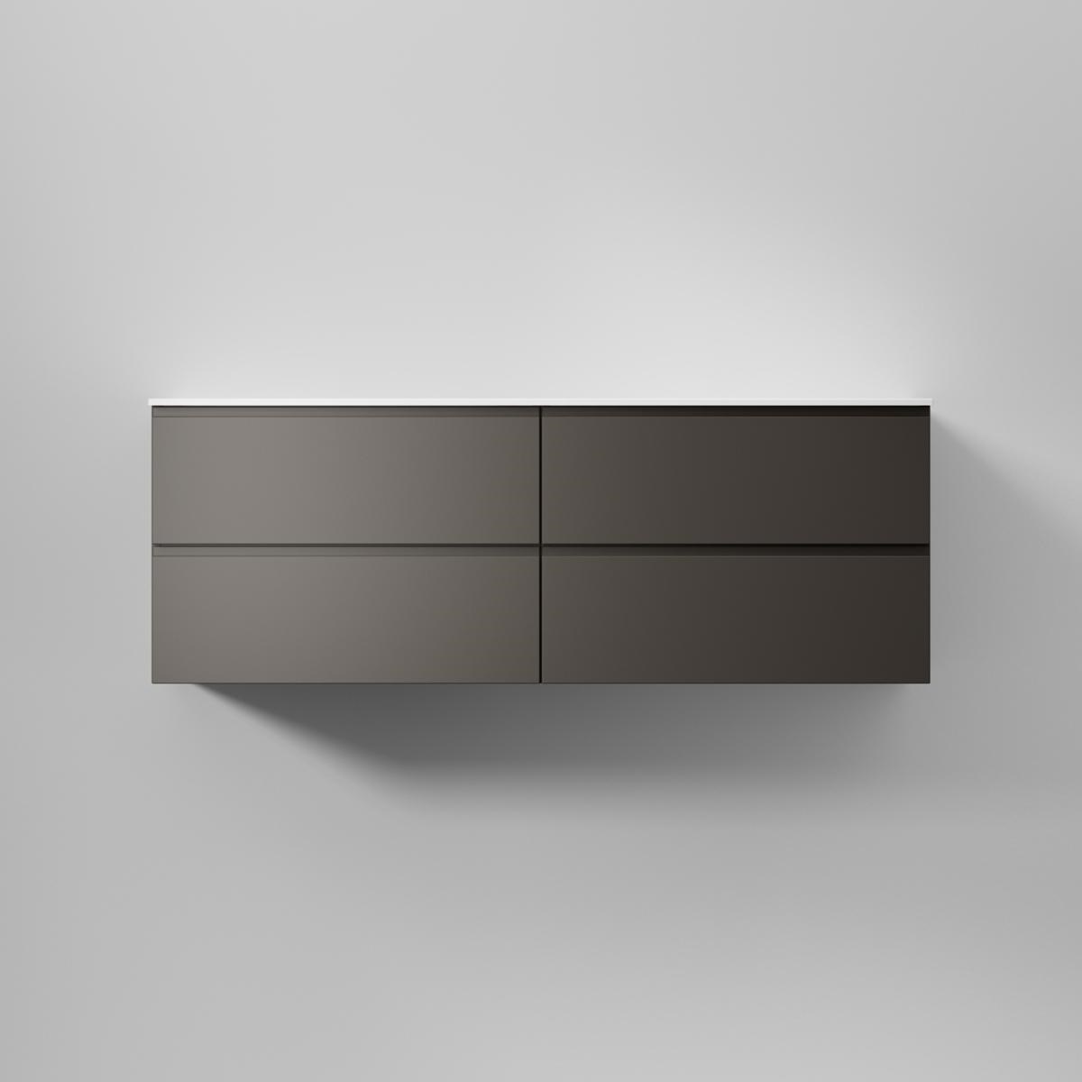 Kommod Core Grip 140x45cm, Carbon Grey, Slät