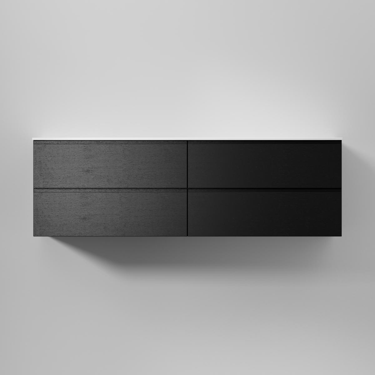 Kommod Core Grip 160x45cm, Black Oak, Slät