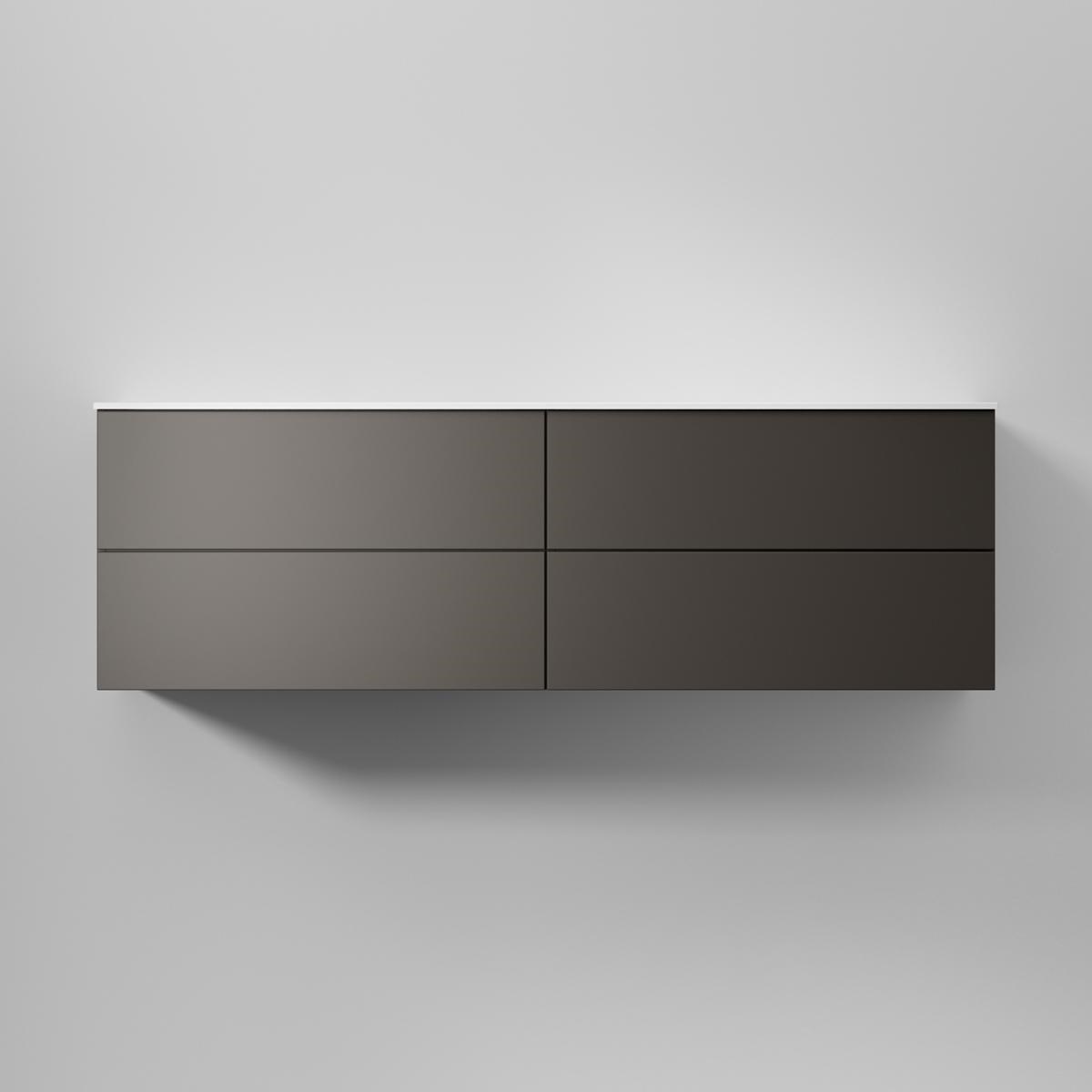 Kommod Core Solid 160x45cm, Carbon Grey, Slät