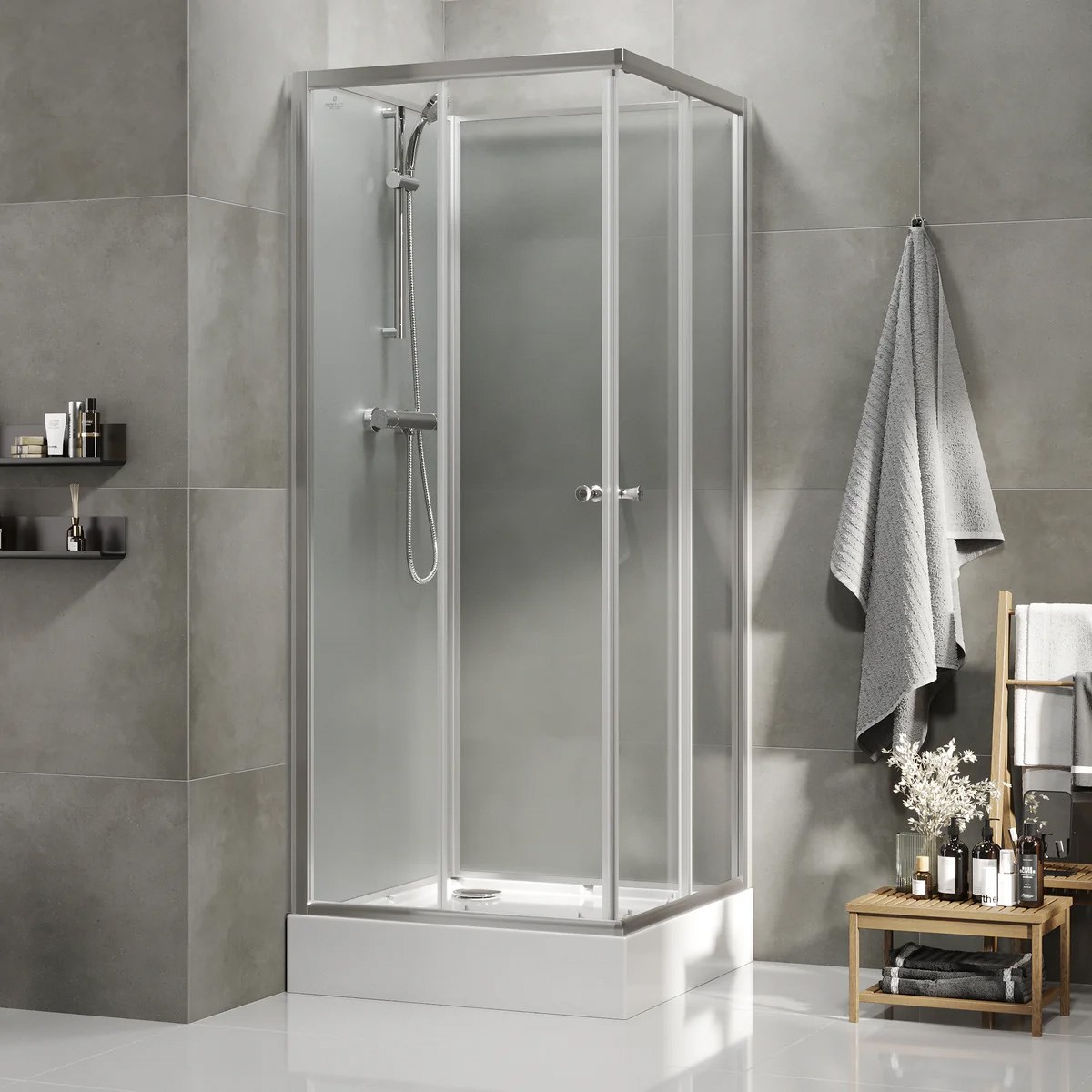 Duschkabin Dayton Satin Matt, 80x80x200cm, Klarglas