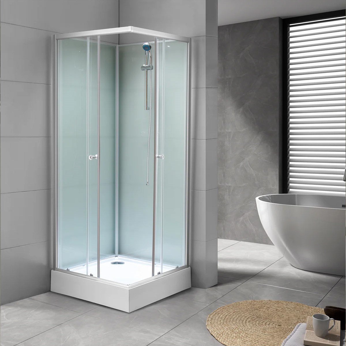 Duschkabin Dayton Satin Matt, 80x80x200cm, Klarglas