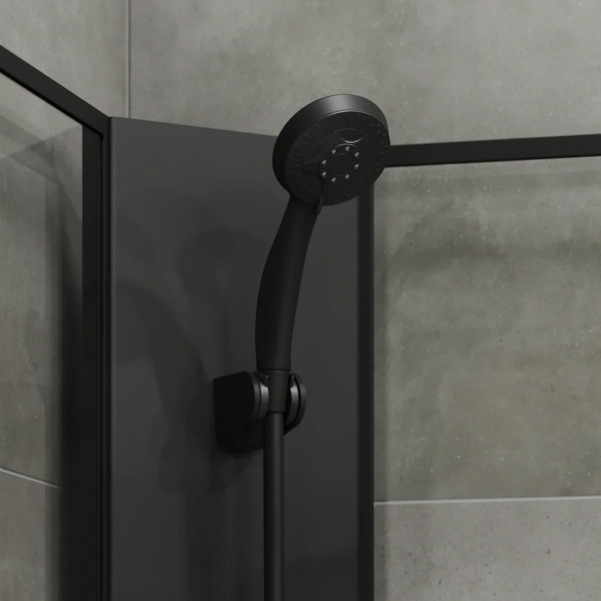 Duschkabin Austin Matt, Svart, 90x90x195cm, Klarglas