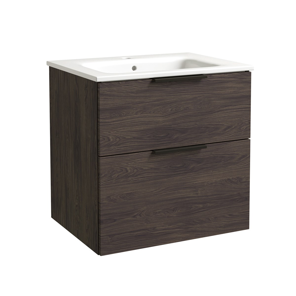 Badrumsmöbel Grand 60cm, Matt, Brun Ek, Slät