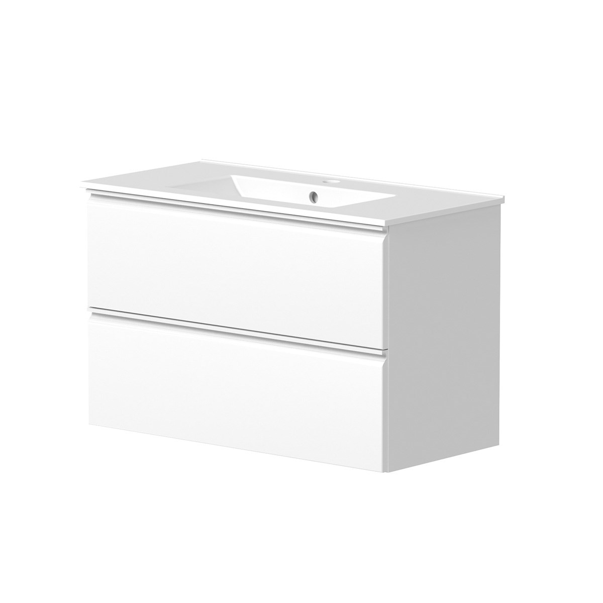 Badrumsmöbel Cosmos 80cm, Matt, Vit, Slät