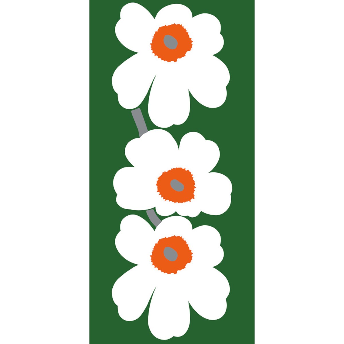 Väggbild Marimekko 7 Unikko 3000x700mm, Vit