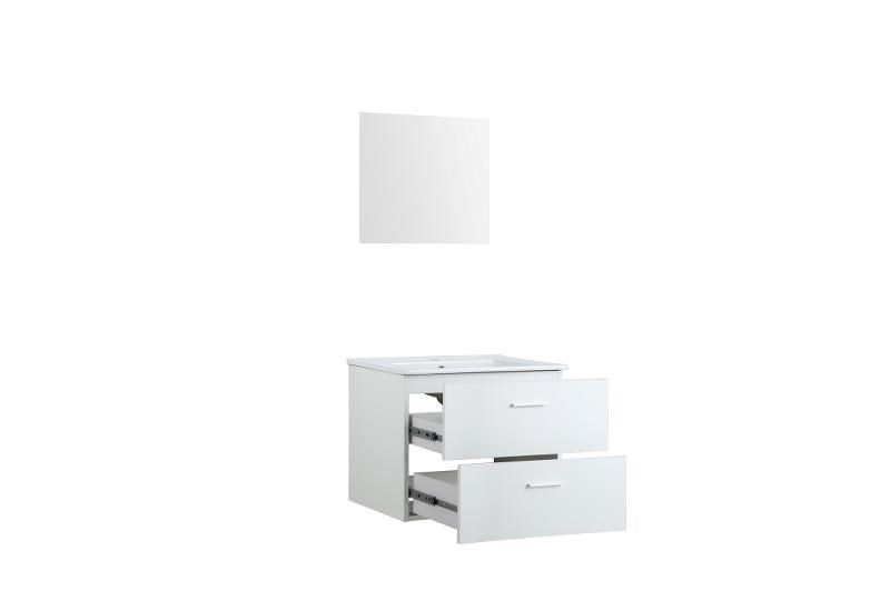 Badrumsmöbelpaket Bergamo inkl Spegel 60cm, Matt, Vit