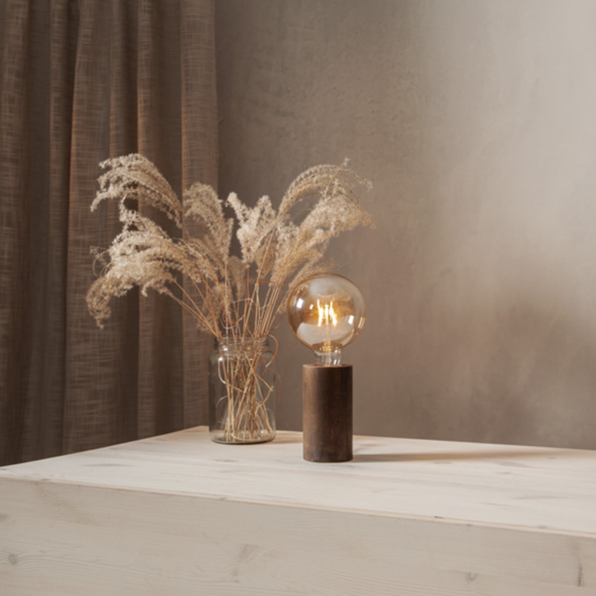 Lampfot Tub Valnöt, 150mm, E27